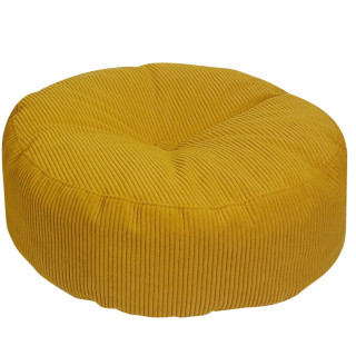 Pufa okrągła roller podnóżek sztruks miodowa