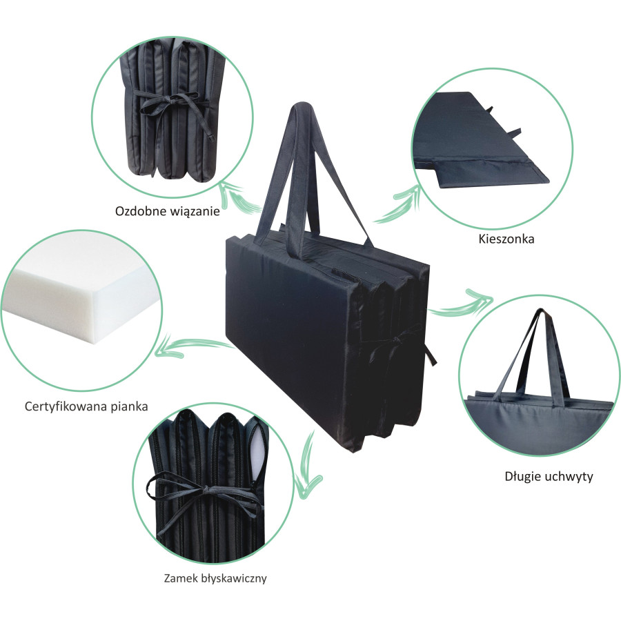 Mata plażowa gruba mata  na plaże kamieniste Mata do Chorwacji 180x60x3 cm