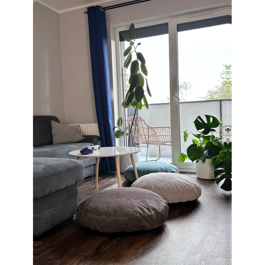 Nowoczesna pufa okrągła taupe