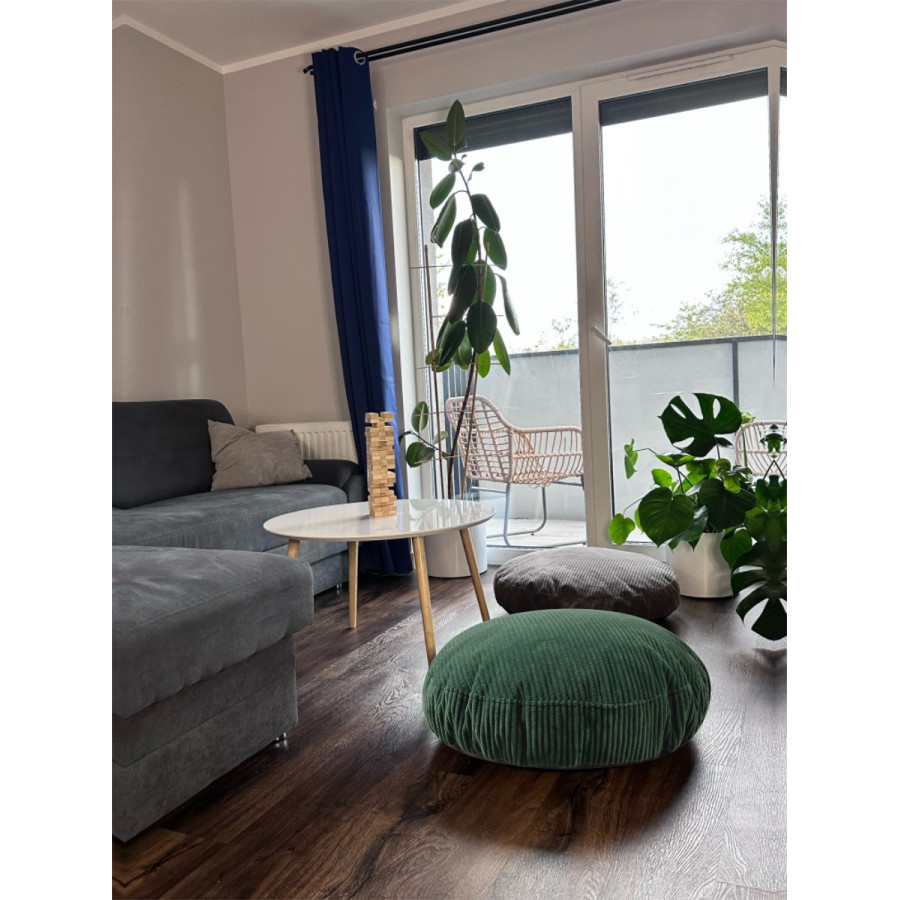 Nowoczesna pufa okrągła poduszka niska - siedzisko 70x70 cm