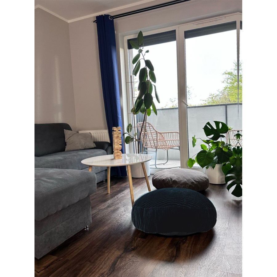 Nowoczesna pufa okrągła poduszka niska - siedzisko 70x70 cm