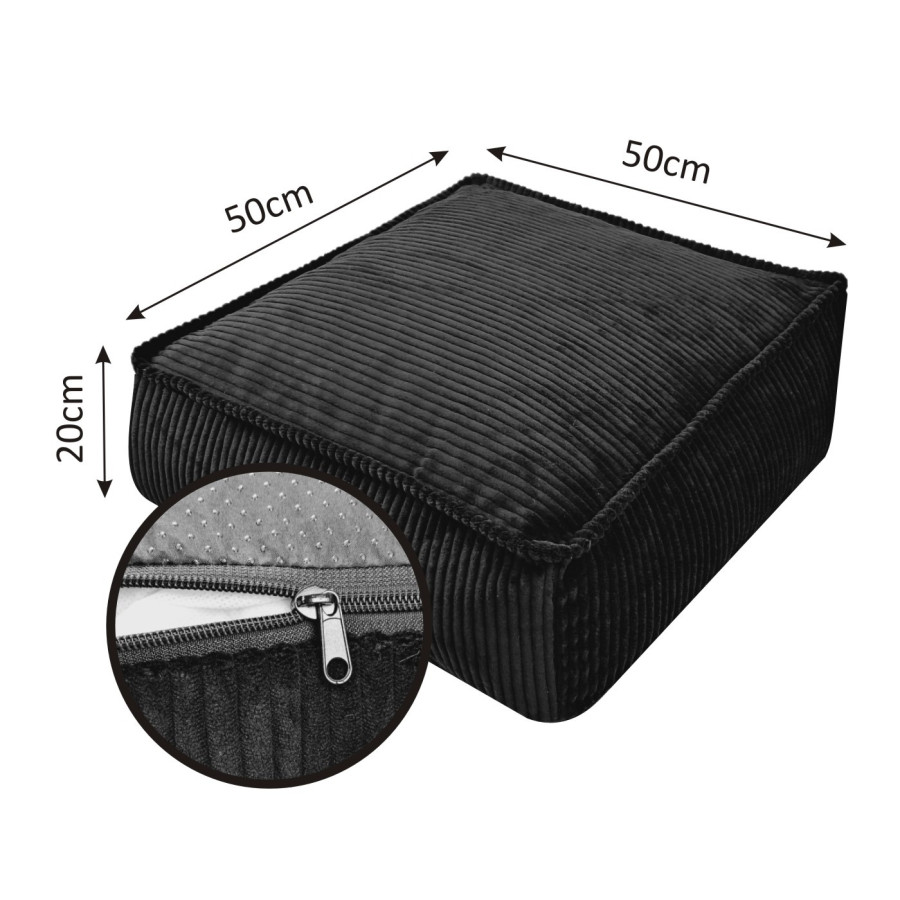 poduszka niska duża czarna