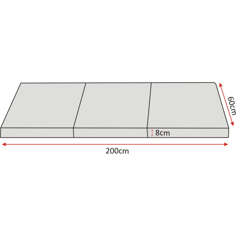 Materac składany turystyczny Premium 60x200 cm