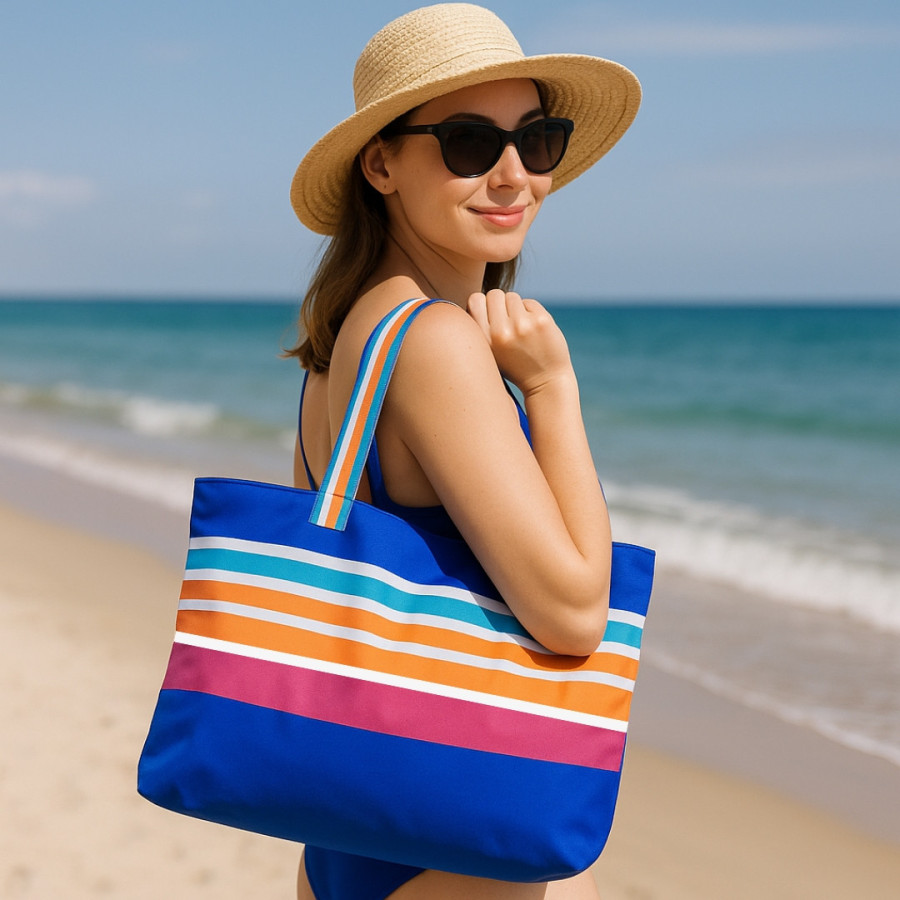 Torba na plażę - wodoodporna z kieszonką