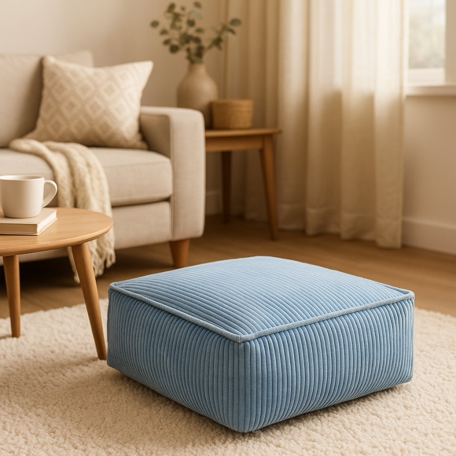 nowoczesna pufa| pufa niska| Materacerzekasnu.pl