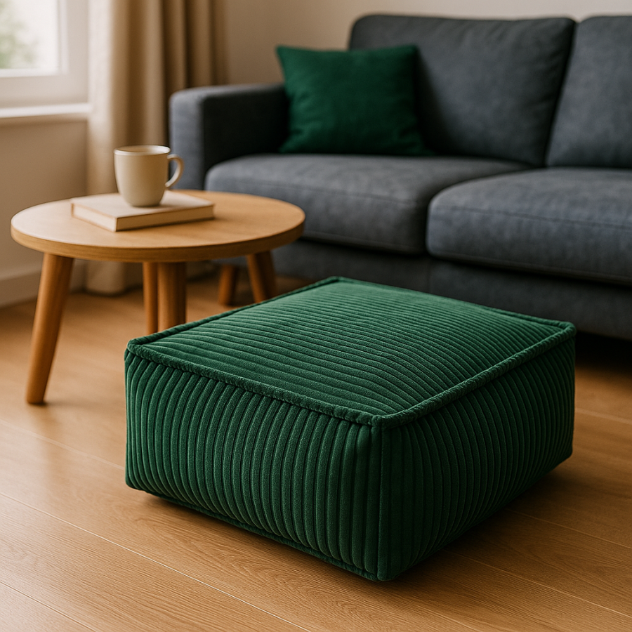 nowoczesna pufa| pufa niska| Materacerzekasnu.pl