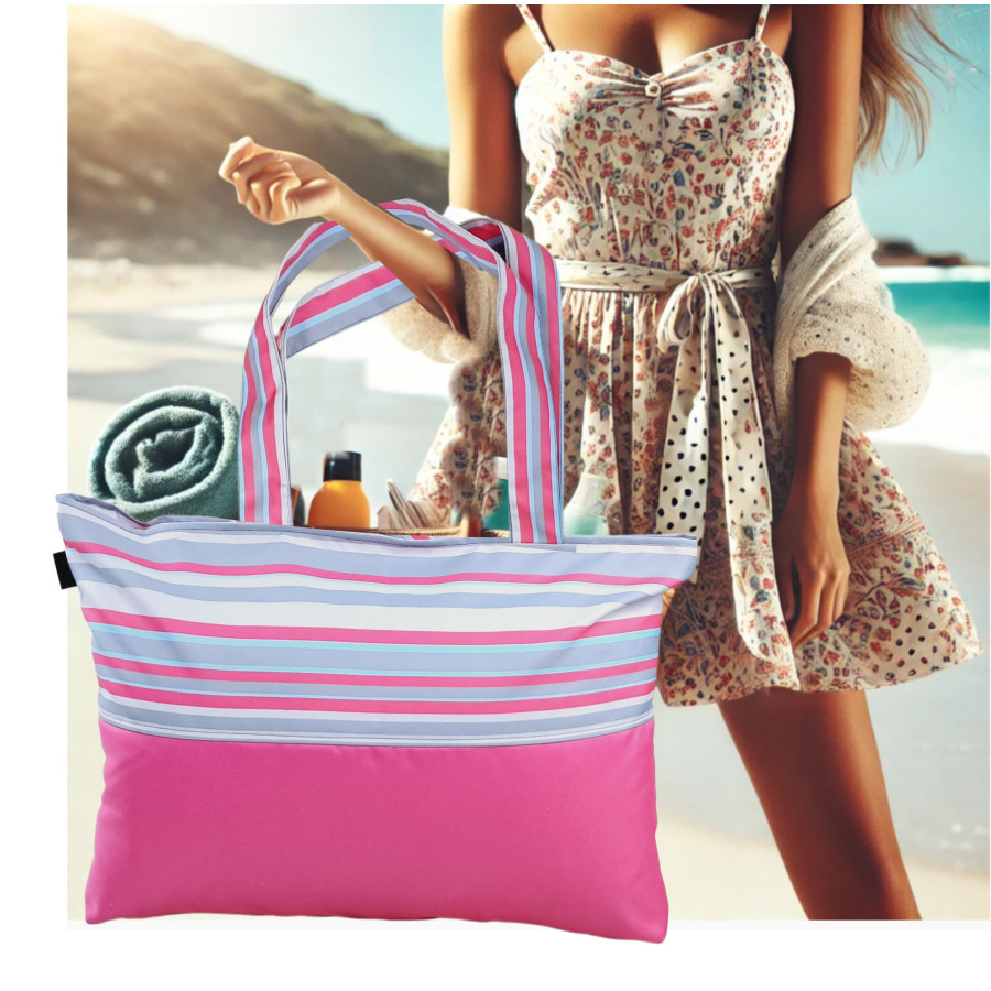 Torba na plażę - wodoodporna z kieszonką