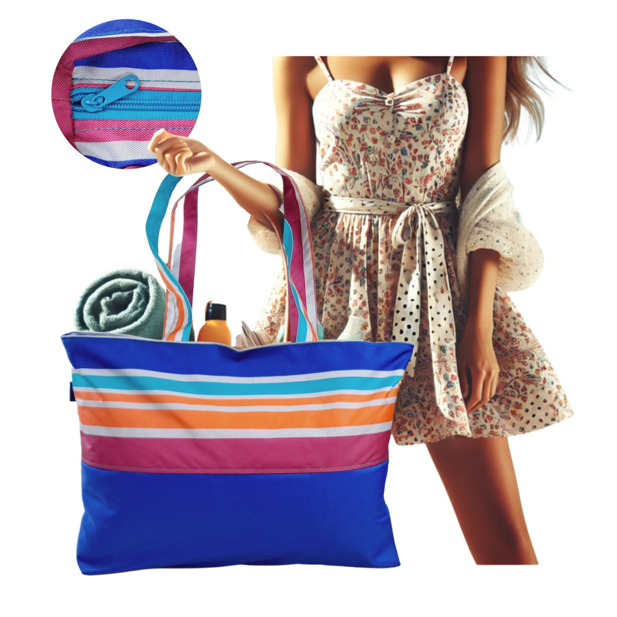 Torba na plażę wodoodporna z kieszonką 55x40 cm