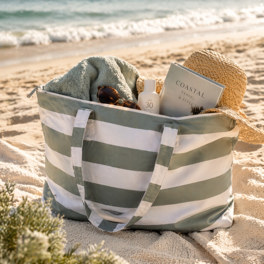 Torba na plażę - wodoodporna z kieszonką
