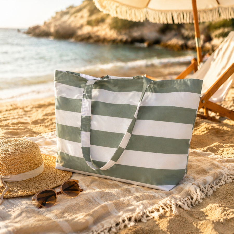Torba na plażę - wodoodporna z kieszonką