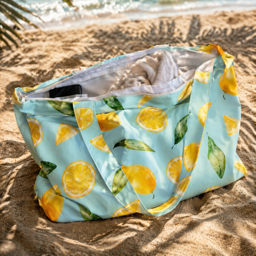 Torba na plażę - wodoodporna z kieszonką
