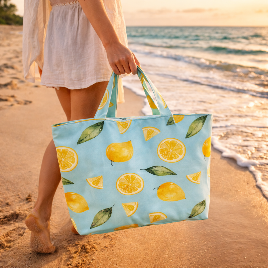 Torba na plażę - wodoodporna z kieszonką