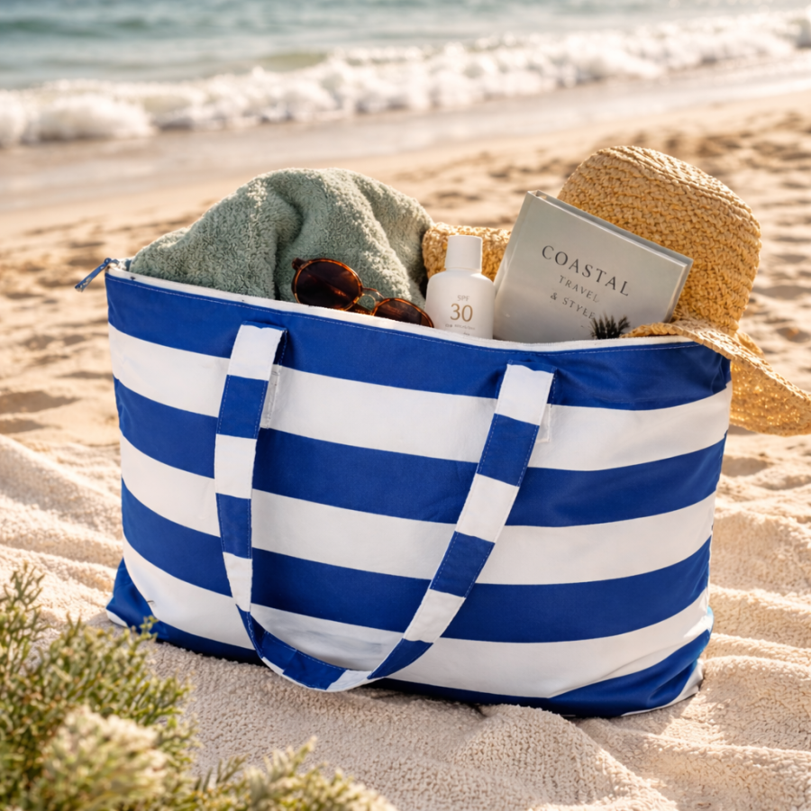 Torba na plażę - wodoodporna z kieszonką